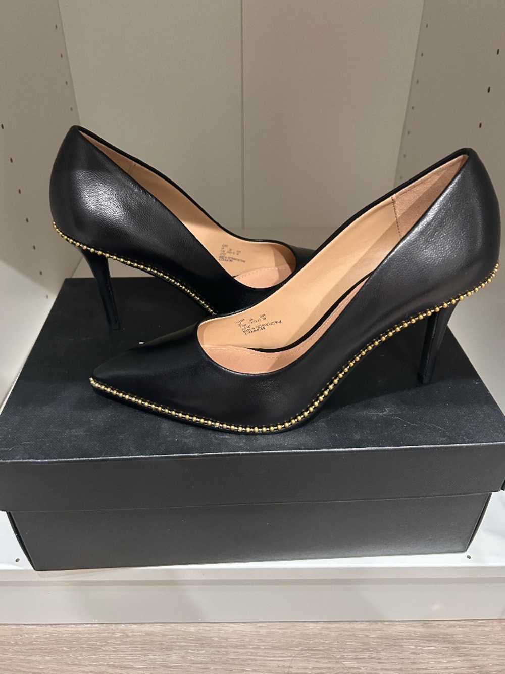 NEW Coach Waverly Women's US 7.5 Black Leather Heel Pumps